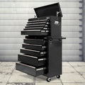 Giantz 14 Drawer Tool Box Cabinet Storage Trolley Black