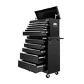 Giantz 14 Drawer Tool Box Cabinet Storage Trolley Black