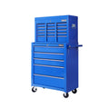 Giantz 14 Drawer Tool Box Trolley Cabinet Garage Storage Blue