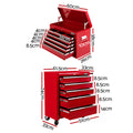 Giantz 14 Drawer Tool Box Cabinet Trolley Red Mechanic Storage