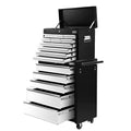 Giantz 15 Drawer Tool Chest Trolley Toolbox Storage Black Grey