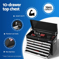 Giantz 15 Drawer Tool Chest Trolley Toolbox Storage Black Grey