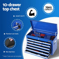 Giantz 15 Drawer Tool Chest Trolley Toolbox Blue Storage