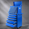 Giantz 15 Drawer Tool Chest Trolley Toolbox Blue Storage