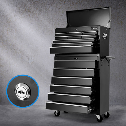 Giantz 15 Drawer Tool Box Cabinet Chest Trolley Garage Storage