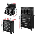 Giantz 15 Drawer Tool Box Cabinet Chest Trolley Garage Storage