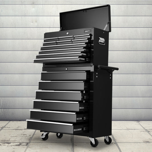 Giantz 16 Drawer Tool Box Cabinet Trolley Garage Storage
