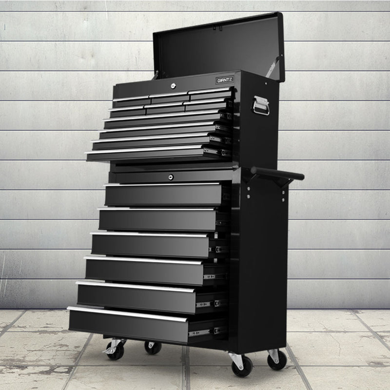Giantz 16 Drawer Tool Box Cabinet Trolley Garage Storage