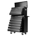 Giantz 16 Drawer Tool Box Cabinet Trolley Garage Storage Black