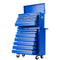Giantz 16 Drawer Tool Chest Trolley Blue Garage Storage Cabinet