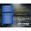 Giantz 16 Drawer Tool Chest Trolley Blue Garage Storage Cabinet