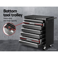 Giantz 17 Drawer Tool Box Cabinet Trolley Chest Garage Storage Black