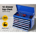 Giantz 17 Drawer Tool Box Cabinet Trolley Chest Garage Storage Blue
