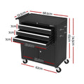 Giantz 3 Drawer Tool Box Chest Cabinet Garage Storage Organiser Wheels