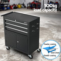 Giantz 3 Drawer Tool Box Chest Cabinet Garage Storage Organiser Wheels