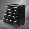 Giantz 5 Drawer Tool Box Trolley Chest Garage Storage Black