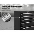 Giantz 5 Drawer Tool Box Trolley Chest Garage Storage Black