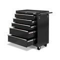 Giantz 5 Drawer Tool Box Trolley Chest Garage Storage Black