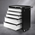 Giantz 5 Drawer Tool Box Cabinet Trolley Grey Garage Storage