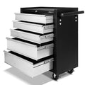 Giantz 5 Drawer Tool Box Cabinet Trolley Grey Garage Storage
