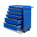 Giantz 5 Drawer Tool Box Cabinet Trolley Chest Storage Blue