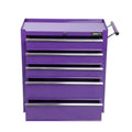 Giantz 5 Drawer Tool Chest Trolley Cabinet Toolbox Heavy Duty Garage Storage Organiser Purple