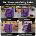Giantz 5 Drawer Tool Chest Trolley Cabinet Toolbox Heavy Duty Garage Storage Organiser Purple