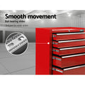Giantz 5 Drawer Tool Box Cabinet Trolley Red Garage Storage