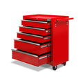 Giantz 5 Drawer Tool Box Cabinet Trolley Red Garage Storage