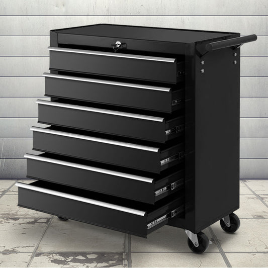 Giantz 6 Drawer Tool Box Cabinet Trolley Chest Garage Storage