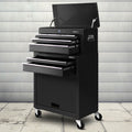 Giantz 7 Drawer Tool Box Cabinet Chest Trolley Garage Storage Black