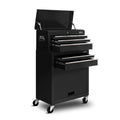 Giantz 7 Drawer Tool Box Cabinet Chest Trolley Garage Storage Black