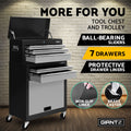 Giantz 7 Drawer Tool Box Cabinet Trolley Garage Storage Grey