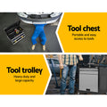 Giantz 7 Drawer Tool Box Cabinet Trolley Garage Storage Grey