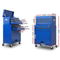 Giantz 7 Drawer Tool Box Cabinet Trolley Garage Storage Blue