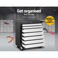 Giantz 7 Drawer Tool Box Cabinet Trolley Storage Grey Garage Chest