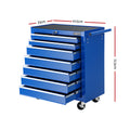Giantz 7 Drawer Tool Box Cabinet Trolley Storage Blue Garage
