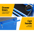 Giantz 7 Drawer Tool Box Cabinet Trolley Storage Blue Garage