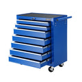 Giantz 7 Drawer Tool Box Cabinet Trolley Storage Blue Garage