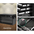 Giantz 9 Drawer Tool Box Cabinet Black Garage Storage Organiser
