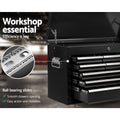 Giantz 9 Drawer Tool Box Cabinet Black Garage Storage Organiser