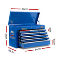 Giantz 9 Drawer Tool Box Cabinet Storage Organiser Blue
