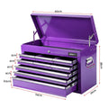 Giantz 9-Drawer Tool Cabinet Chest Toolbox Heavy Duty Garage Storage Organiser Purple