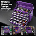 Giantz 9-Drawer Tool Cabinet Chest Toolbox Heavy Duty Garage Storage Organiser Purple