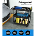 Giantz 3-Tier Tool Cart Trolley Workshop Storage Black