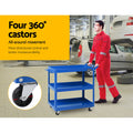 Giantz 3-Tier Tool Cart Trolley Workshop Storage Organiser Blue