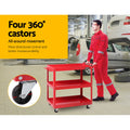 Giantz 3-Tier Tool Cart Trolley Workshop Storage Organiser Red