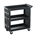 Giantz 3-Tier Tool Cart Storage Trolley Workshop Pegboard Black
