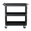 Giantz 3-Tier Tool Cart Storage Trolley Workshop Pegboard Black