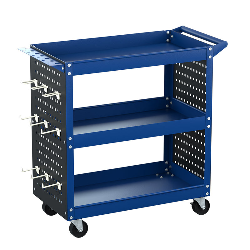 Giantz 3-Tier Tool Cart Trolley Workshop Garage Storage Blue